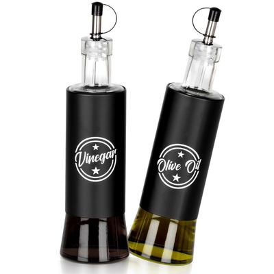 2x Glass Bottle with Dispenser for Olive Oil and Vinegar 300ml