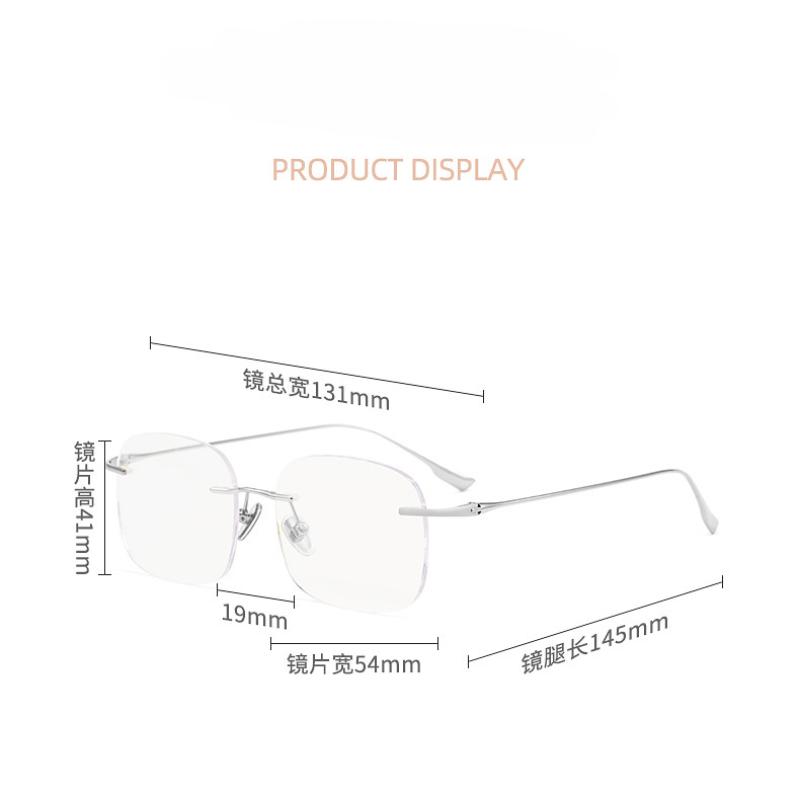 Gold Silver Frame Rimless Women Square Glasses Fashion Retro Frameless Eyewear Frame Eyeglasses Anti Blue Light Radiation