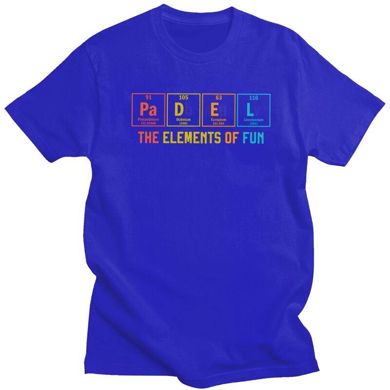 Science Padel The Elements Of Fun T Shirts Men Women Short Sleeve Tshirts Graphic Tee Tops 100 Cotton Loose Oversized Clothing