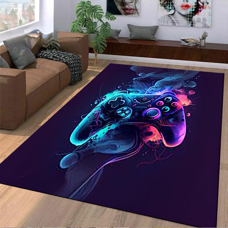 "Colorful Gaming Controller Print Carpet for Bedroom Decoration" Suitable for Use As an Anti-slip for Living Room Bedroom Sofas