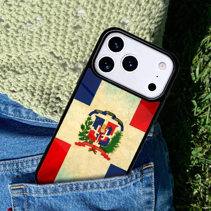 Dominican Vintage Republic Flag Soft Phone Case Cover Compatible with for IPhone 17air 16e 15 14 13 12 11Pro Max 17 Air