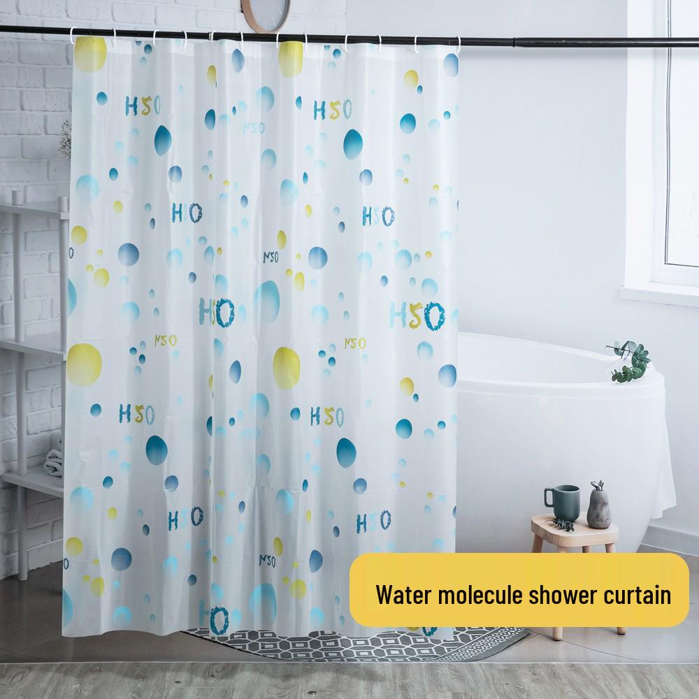 Cross-Peva Shower Curtain: No-Punch, Moisture-Proof, Waterproof, Quick-Dry, Thickened Partition for Dormitory or Bathroom