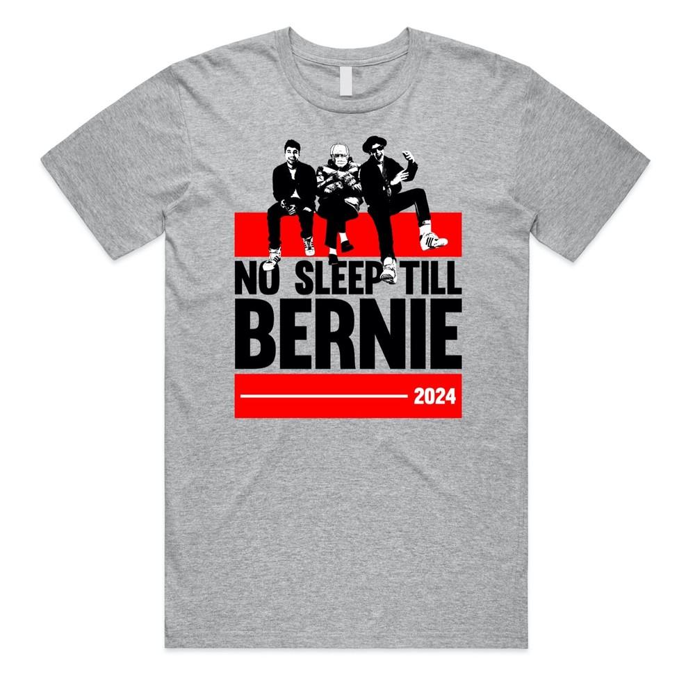 

No Sleep Till Bernie 2024 T-shirt Tee Funny Meme Brooklyn USA Election Sanders 4XL