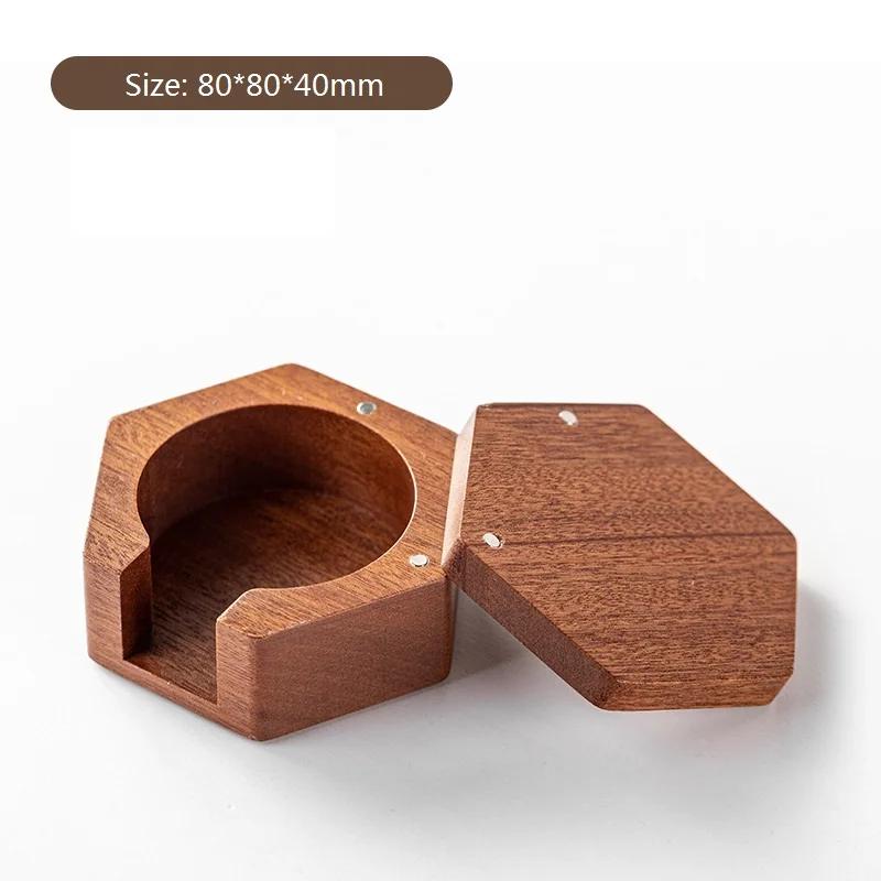 

HeMU Coffee Extraction Filter Paper Storage Box, Solid Wood Base, Circular Coffee Tool Accessories