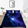 Star Printing Bedding Single Double Bed Full Size 3D Microfiber Universe Printing Pillowcase and Quilt Cover 2/3 Comfortable Home Decoration