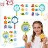 Baby Bath Toys Creative Spray Water Shower Toys Kids Sharks Fishing Net Set Toys Bath Gift