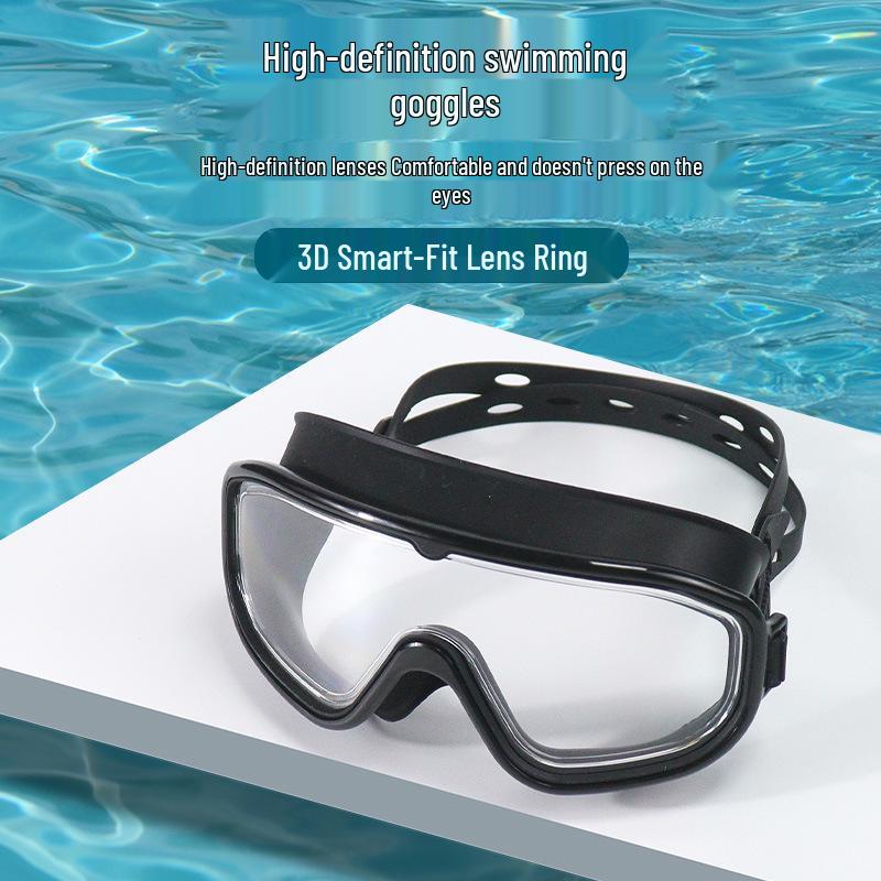 Dospělé protimlživé plavecké brýle s vysokým rozlišením a velkým rámečkem a potápěčská maska