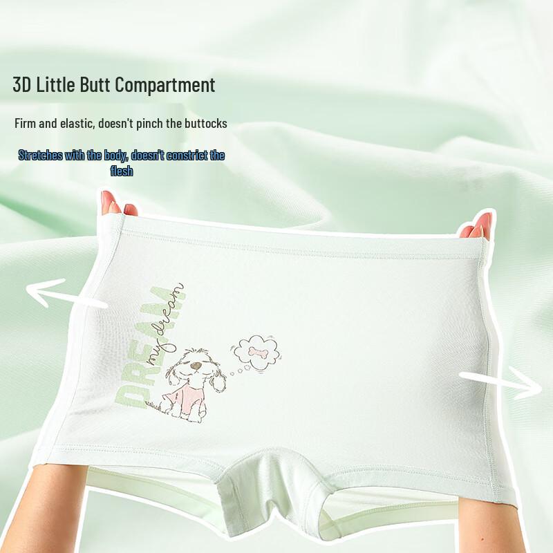 Jiusuiban Girls' Soft Modal Boxer Briefs with Silk Crotch (3-Pack)