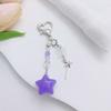 Colorful Pentagrams Pendant Keychain Trendy Five Pointed Stars Beaded Phone Strap Fashionable Bag Charm for Women