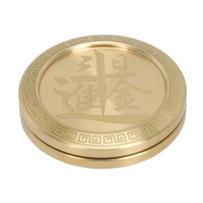 Brass Rotation Lucky Coin Toy Round Shaped Reduce Anxiety Fingertip Stress Relief Sensory Toy