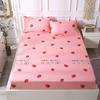 Flower Strawberry Print Bed Cover Dustproof Fabric Bedspread Mattress Protective