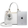 (White) Women Rose Ornament Handbag Shoulder Bag Tote