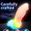 Uued kommivärvilised fluorestseeruva kujuga dildo, pehme vagiina anaalpistikuga seksmänguasjad meestele ja naistele