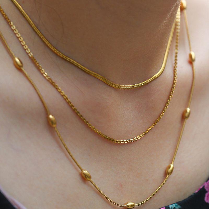 INS Titanium Steel Multi-Layer Twin Garden Pendant Women's Necklace