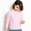 Warm Knitwear Pullover Women Sweater Solid Color Ribbed Trim Round Neck Long Sleeve Knitting Tops