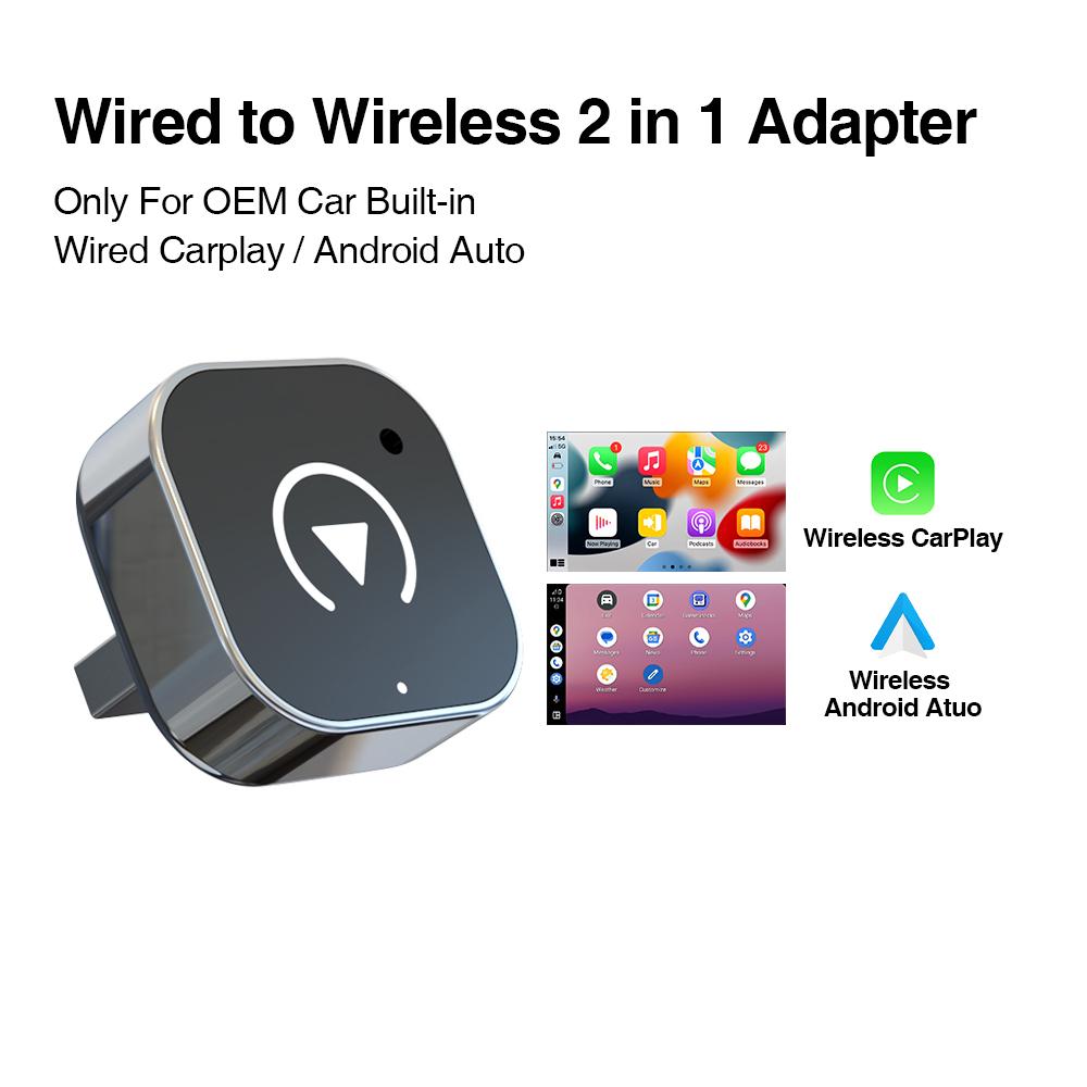 Drahtloser CarPlay-Adapter für Android iPhone Auto 2 in 1 Kabelgebunden zu Drahtlos AI Box USB-Verbindung Für Volvo Benz Mg Kia Chery VW