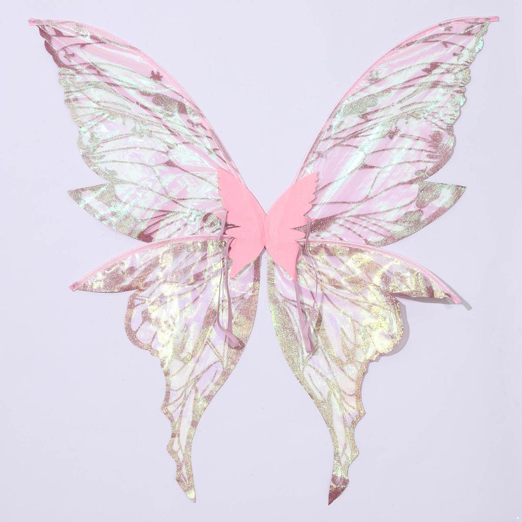 Butterfly Wings & Elf Ears Costume Accessory Set for Adults Kids, Complete Fairy Role Play Set for Masquerade Party & Halloween