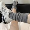 Splicing Breathable Socks, Thick Thread Knitted Particles, Solid Color Push Stockings, Versatile Calf Socks