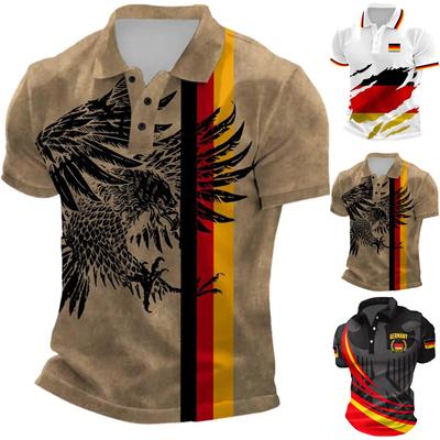Men's Germany Soccer Polo Shirt Classic Fit Short Sleeve Button Down Collar Lightweight Breathable Soccer Jersey Top