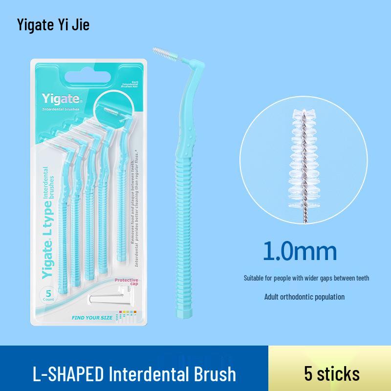 

Yijie L-Type Interdental Brush 0.4-1.5mm for Cleaning Teeth Gaps & Braces — Pack of 10