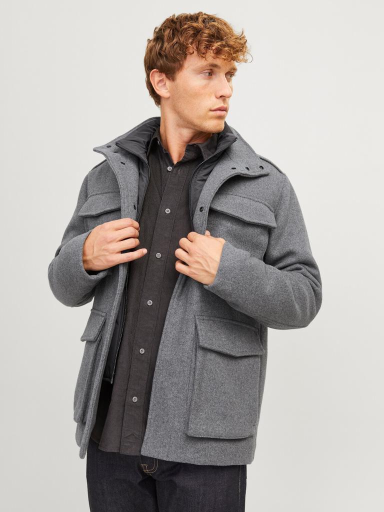 Winter Jacket Jack & Jones Jprccalex Wool Blend Field Jacket Sn (12259033) Grey Melange