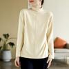 Maglia Base a Collo Medio Alto Semplice con Cuciture in Velluto Tedesco a Doppio Lato da Donna, Autunno e Inverno Nuova Moda Top da Donna in Stile Occidentale