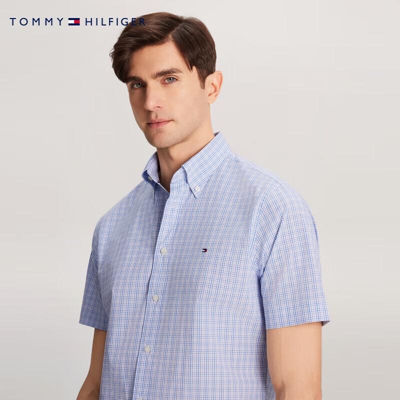 Tommy Hilfiger Men's Easy-Care Plaid Short Sleeve Shirt