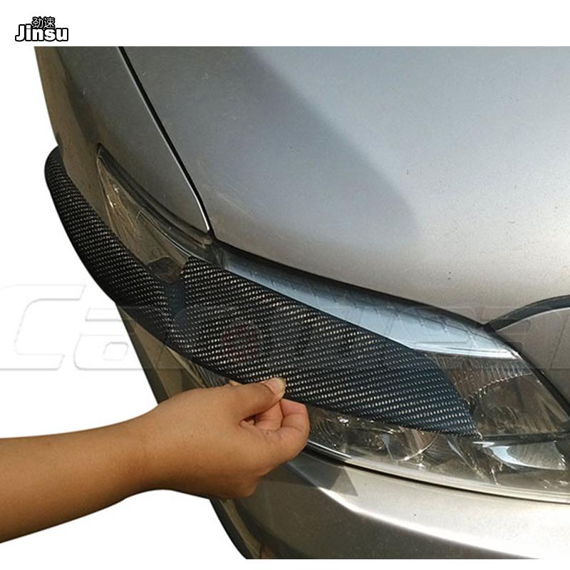 Carbon Fiber Car Headlight Eyebrow Cover Trim Sticker Head Lamp Eyelid For Toyota Corolla 10th 2007 - 2009 Fiber Glass Eyebrow