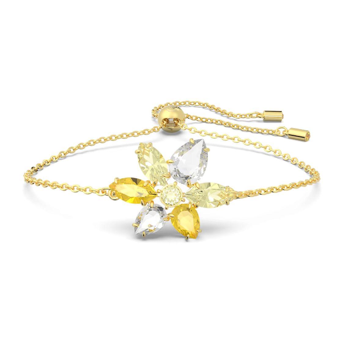 Swarovski Gema Mixed Cut Flower Bracelet Women bracelets Yellow 5652820 Gold,F