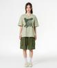 MOZMOZ Mocu Blur Double Weave Short Sleeve T-Shirt Khaki