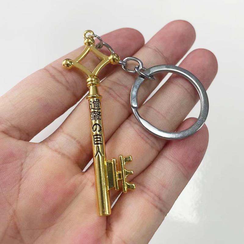 Anime AOT Keychain Shingeki No Kyojin Wings of Freedom Survey Sword Punk Keyring Pendant Women Men Jewelry Gift