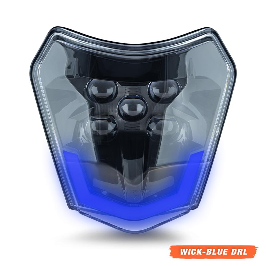 Powerzone For KTM EXC XCW SX MX Motorcycle Dirt Bike Headlights LED Universal Supermoto Enduro Head Light Headlamp
