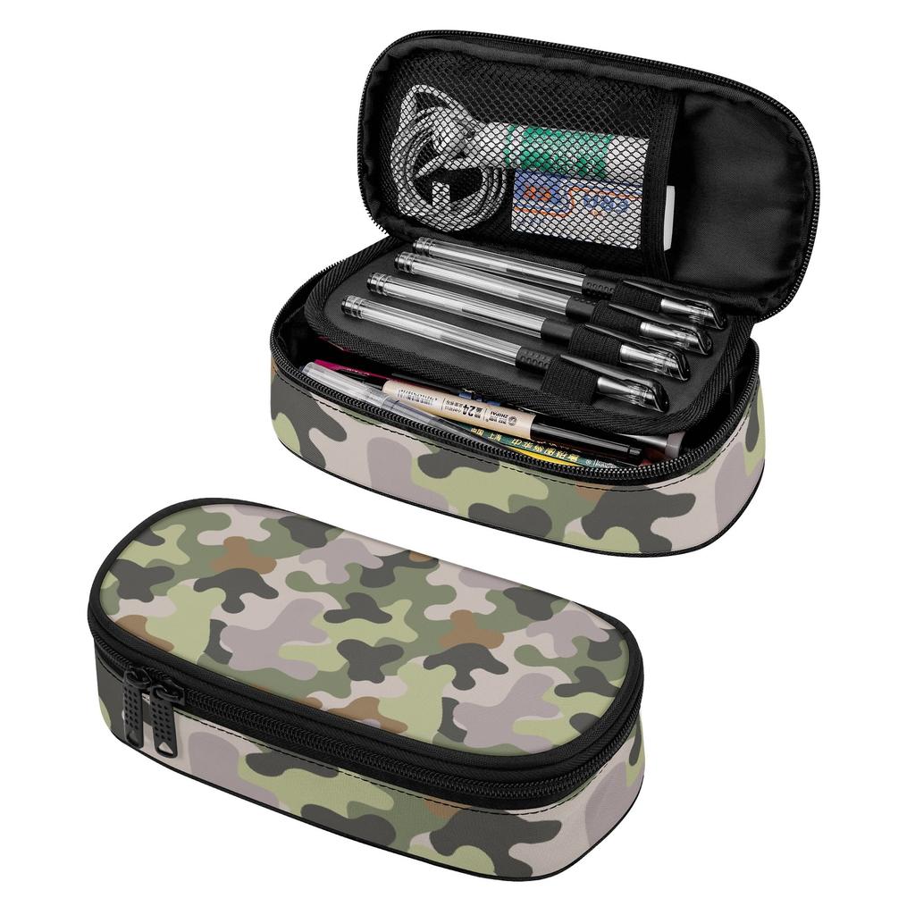 Pencil Bag High Capacity Zip Around Closure 300D Polyester with Mesh Pocket Removable Divider and Pen Slots for Teens and Students