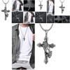 Mens Stainless Steel Jesus Christ Face Crucifix Cross Pendant Necklace Fashionable And Religious