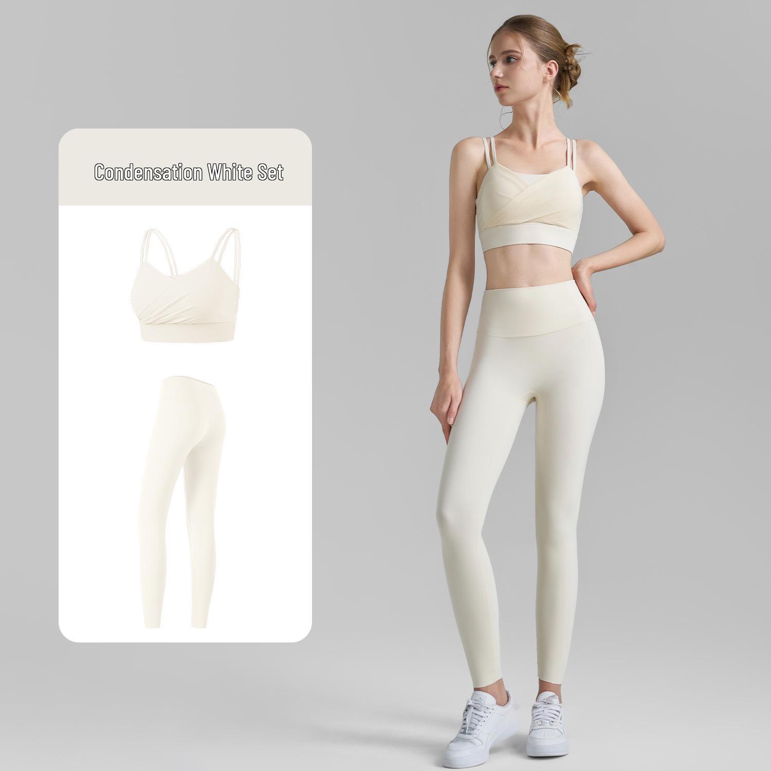 

Autumn Yoga Set: Pleated Mesh Tank & Pocketed Hip-Lifting Pants for Women M