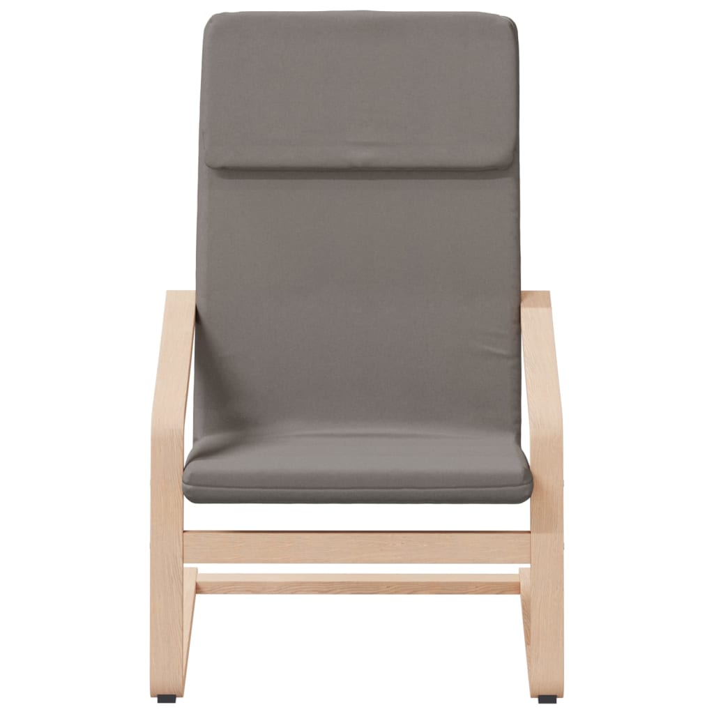 Armchair with Footrest, Taupe Color, Upholstered In Fabric