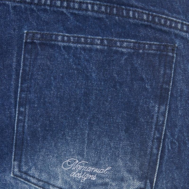 Nomanual Washed Jumbo Denim Pants   Washed Blue