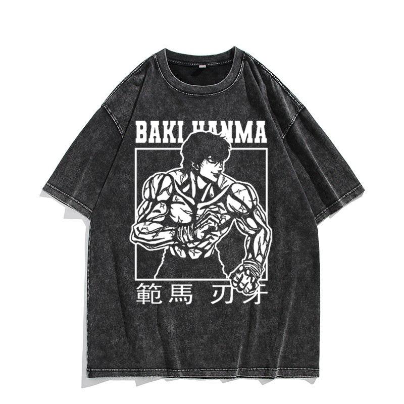 Unisex Anime Baki Haman Trička Harajuku Vintage Bavlněná Praná Top Pro Muže Hip Hop Streetwear Oversize Tričko