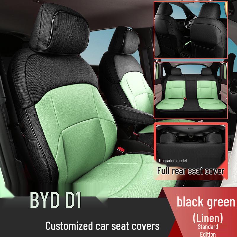 All-Season Linen Car Seat Covers for BYD D1 - Full Coverage