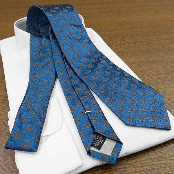 VIVIENNE WESTWOOD Tie VW127 Madonna (8.5cm Wide) Blue/Brown [Used]