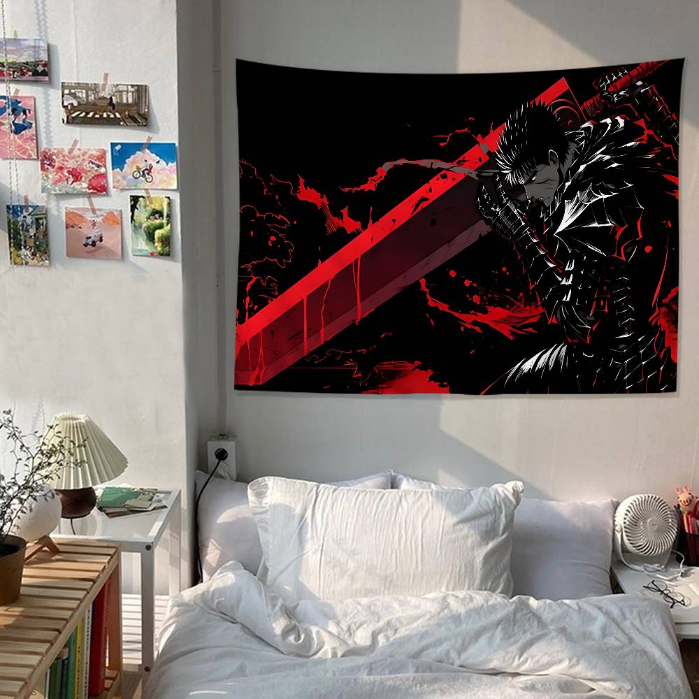 Berserk Guts Caldo Anime Colorato Arazzo da Appendere al Muro Boemo Arazzi Murali Mandala Decorazione Artistica Murale