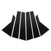 6Pcs Window B Pillar Post Trim Gloss Black Sturdy Aging Resistant Stylish Window Pillar Posts