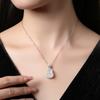 Natural Water Foam Jade Gourd Design Pendant S925 Silver Inlaid Small New Chinese Popular Accessories Women's Necklace Chain