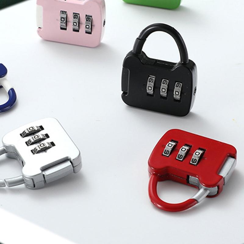3 Digit Code Combination Padlock Small Travel Luggage for Case Lock Keyless Shackle Lock for Backpack Gym School Locker
