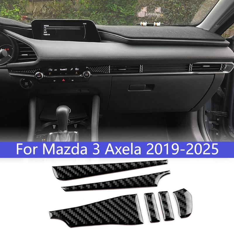 Carbon Fiber For Mazda 3 Axela -2025 Center Air Vent Side Trim Anti Scratch Interior Decor Protective Car Accessories