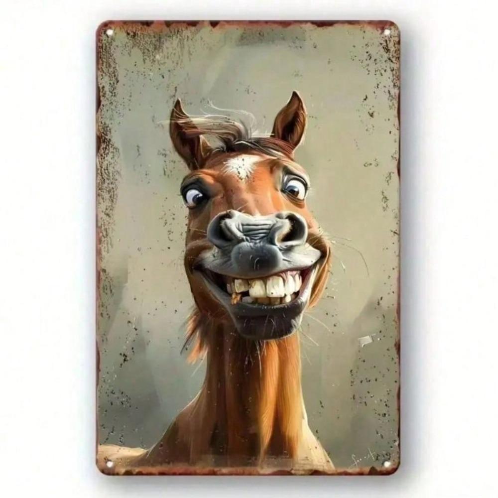 Metal Wall Art Vintage Horse Poster for Bar Cafe Decor
