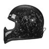 Retro Carbon Fiber Full Face Motorcycle Helmet with Fiberglass Shell for Cruiser, Scooter, Moped Riding