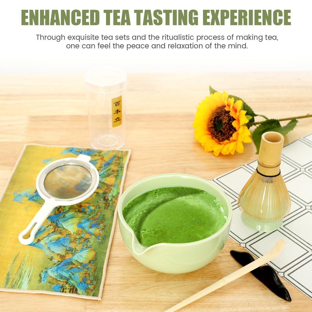 7Pcs Matcha Kit Japanese Matcha Tea Set Elegant Matcha Starter Kit Indoor Beverage Shop Basic Tea-making Tools Accessories