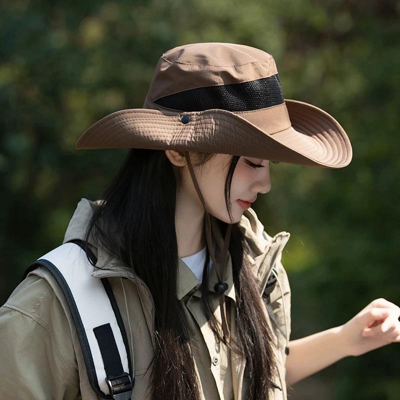 Outdoor mountaineering camping sun protection hat women's UV protection sun hat summer light breathable sun hat men