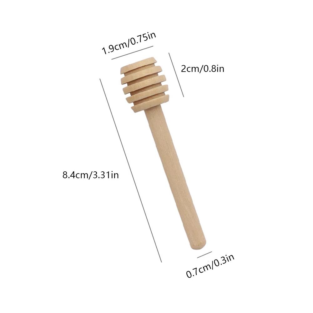 1-100PCS Wood Honey Spoon Stick Honey Stir Bar Mixing Handle Honey Wood Dipper Jar Spoon Honey Dipper Wooden Stirring Tools